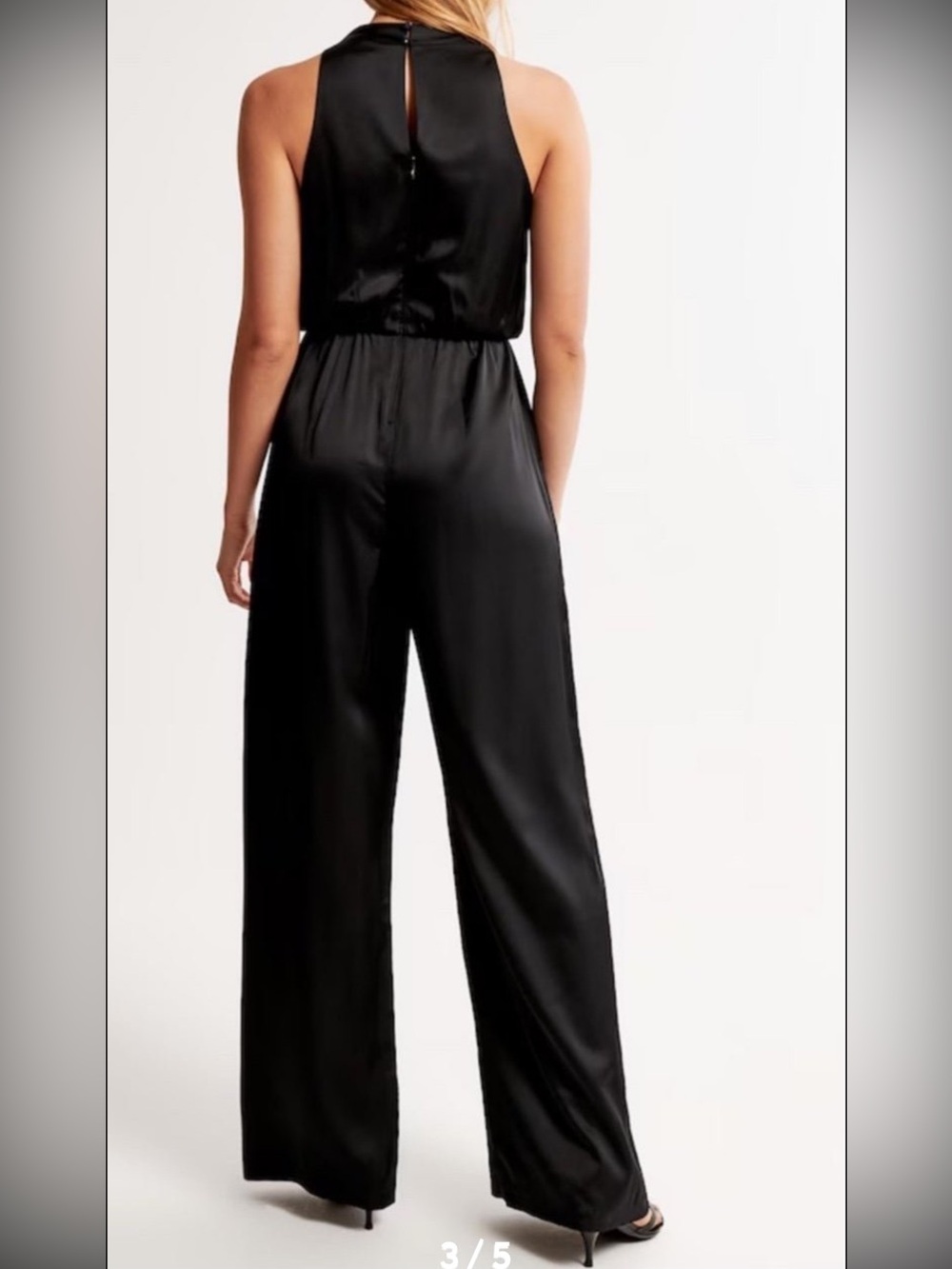 NWT! ABERCROMBIE & FITCH High-neck Draped Black Sleeveless Jumpsuit. Medium - Picture 7 of 7